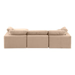Comfy 119" Velvet Upholstered 4pc. Modular Sectional in Beige