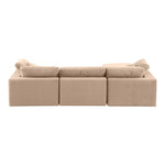 Comfy 119" Velvet Upholstered 4pc. Modular Sectional in Beige