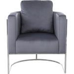 Casa Velvet Upholstered Chair in Grey