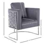 Casa Velvet Upholstered Chair in Grey