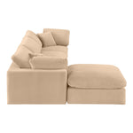 Comfy 119" Velvet Upholstered 4pc. Modular Sectional in Beige