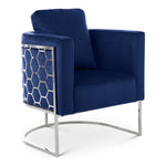 Casa Velvet Upholstered Chair in Navy