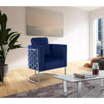 Casa Velvet Upholstered Chair in Navy