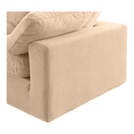 Comfy 119" Velvet Upholstered 4pc. Modular Sectional in Beige
