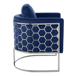 Casa Velvet Upholstered Chair in Navy