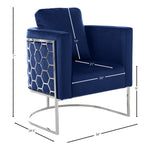 Casa Velvet Upholstered Chair in Navy