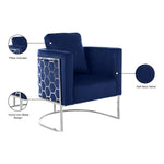 Casa Velvet Upholstered Chair in Navy