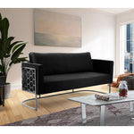 Casa 75.5" Velvet Upholstered Sofa in Black