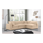Comfy 119" Velvet Upholstered 4pc. Modular Sectional in Beige