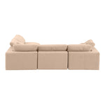 Comfy 119" Velvet Upholstered 4pc. Modular Sectional in Beige
