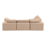 Comfy 119" Velvet Upholstered 4pc. Modular Sectional in Beige
