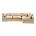 Comfy 119" Velvet Upholstered 4pc. Modular Sectional in Beige