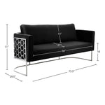Casa 75.5" Velvet Upholstered Sofa in Black