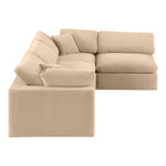 Comfy 119" Velvet Upholstered 4pc. Modular Sectional in Beige