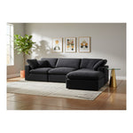 Comfy 119" Velvet Upholstered 4pc. Modular Sectional in Black