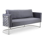 Casa 75.5" Velvet Upholstered Sofa in Grey