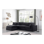 Comfy 119" Velvet Upholstered 4pc. Modular Sectional in Black
