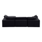 Comfy 119" Velvet Upholstered 4pc. Modular Sectional in Black