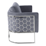 Casa 75.5" Velvet Upholstered Sofa in Grey