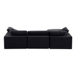 Comfy 119" Velvet Upholstered 4pc. Modular Sectional in Black