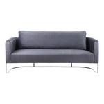 Casa 75.5" Velvet Upholstered Sofa in Grey