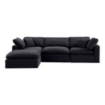 Comfy 119" Velvet Upholstered 4pc. Modular Sectional in Black