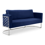 Casa 75.5" Velvet Upholstered Sofa in Navy