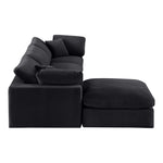 Comfy 119" Velvet Upholstered 4pc. Modular Sectional in Black