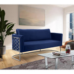 Casa 75.5" Velvet Upholstered Sofa in Navy