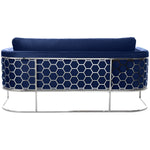 Casa 75.5" Velvet Upholstered Sofa in Navy