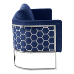 Casa 75.5" Velvet Upholstered Sofa in Navy