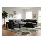 Comfy 119" Velvet Upholstered 4pc. Modular Sectional in Black