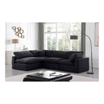 Comfy 119" Velvet Upholstered 4pc. Modular Sectional in Black