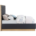 Casa Vegan Leather Upholstered King Bed (3 Boxes) in Black