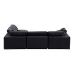 Comfy 119" Velvet Upholstered 4pc. Modular Sectional in Black