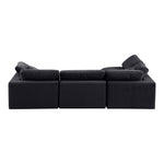 Comfy 119" Velvet Upholstered 4pc. Modular Sectional in Black