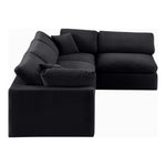 Comfy 119" Velvet Upholstered 4pc. Modular Sectional in Black