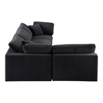 Comfy 119" Velvet Upholstered 4pc. Modular Sectional in Black