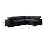 Comfy 119" Velvet Upholstered 4pc. Modular Sectional in Black