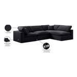 Comfy 119" Velvet Upholstered 4pc. Modular Sectional in Black