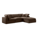 Comfy 119" Velvet Upholstered 4pc. Modular Sectional in Brown