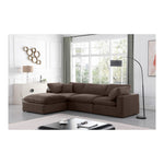 Comfy 119" Velvet Upholstered 4pc. Modular Sectional in Brown