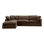 Comfy 119" Velvet Upholstered 4pc. Modular Sectional in Brown