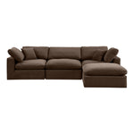 Comfy 119" Velvet Upholstered 4pc. Modular Sectional in Brown