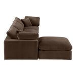 Comfy 119" Velvet Upholstered 4pc. Modular Sectional in Brown