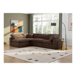 Comfy 119" Velvet Upholstered 4pc. Modular Sectional in Brown