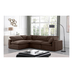 Comfy 119" Velvet Upholstered 4pc. Modular Sectional in Brown