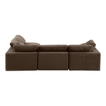 Comfy 119" Velvet Upholstered 4pc. Modular Sectional in Brown