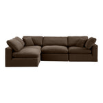 Comfy 119" Velvet Upholstered 4pc. Modular Sectional in Brown