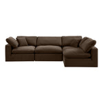 Comfy 119" Velvet Upholstered 4pc. Modular Sectional in Brown